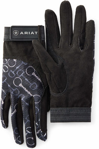 2023 Ariat Tek Grip Glove 10043946 - Charcoal Bit Print